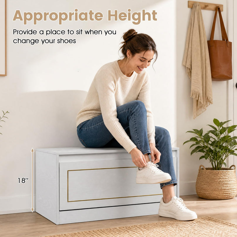 GIANTEX 31.5" W Hidden Narrow Shoe Cabinet for Hallway