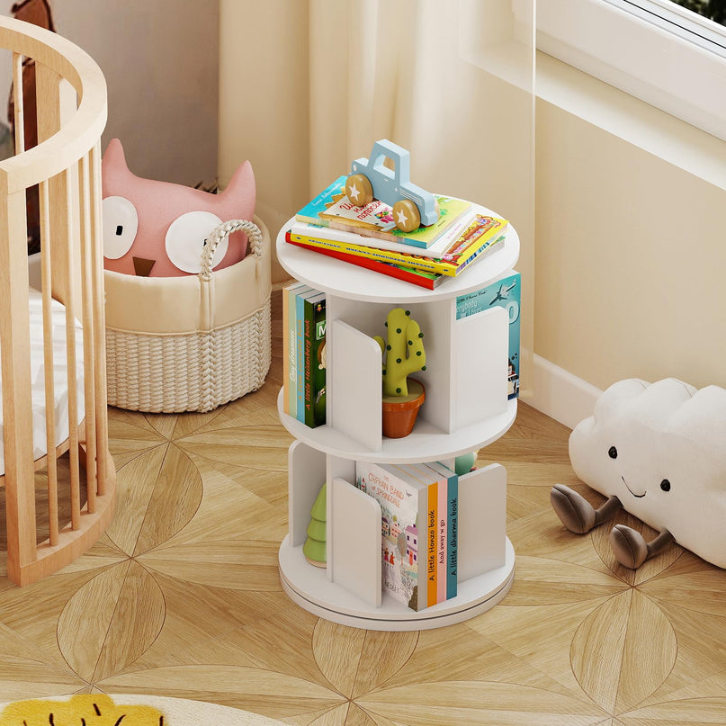 Giantex 3 Tier Rotating Bookshelf for Living Room Bedroom