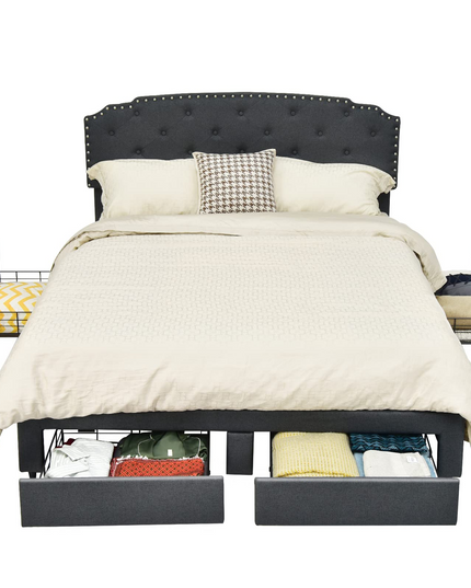 Giantex Upholstered Platform Bed Frame