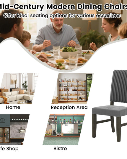 Giantex Dining Chairs Set of 2/4 with Rubber Wood Legs