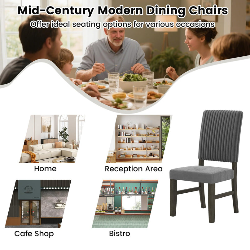 Giantex Dining Chairs Set of 2/4 with Rubber Wood Legs