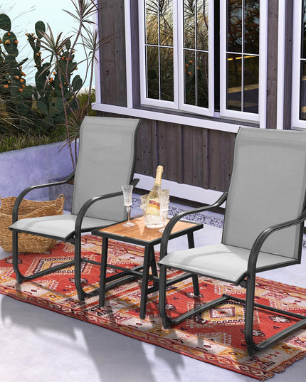 Giantex Patio Chairs, High Back Outdoor Chairs w/Sled Base, All Weather Fabric