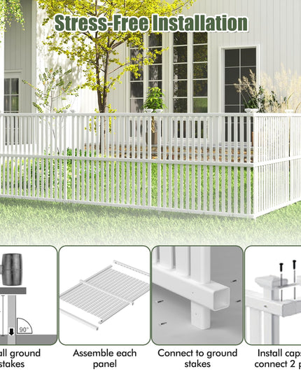 Giantex Air Conditioner Fence 2/4 Panels - 45''W x 45''H Outdoor Fence Privacy Screen with Metal Stakes