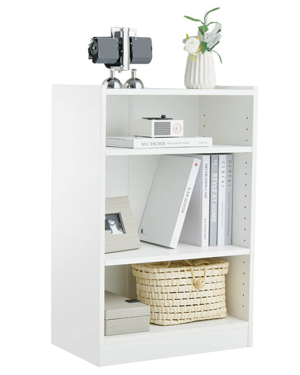 Giantex 3-Cube Bookcase White - 3-Tier Modern White Open Bookshelf with Adjustable Shelves