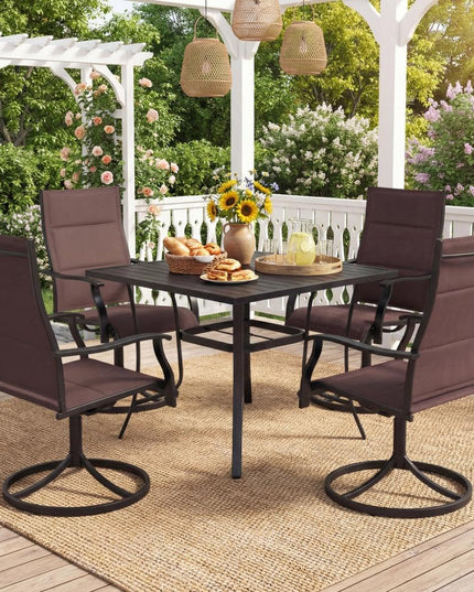 Giantex Patio Swivel Chairs Set of 2/4 w/Padded Seat & High Back