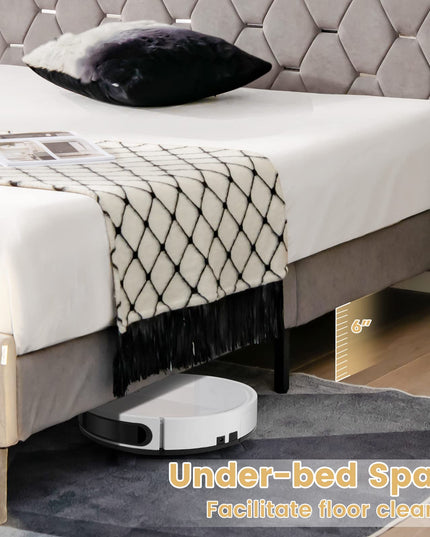 Giantex Full Size Bed Frame with Storage Headboard