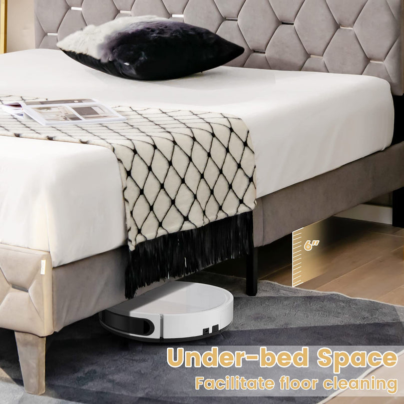 Giantex Full Size Bed Frame with Storage Headboard