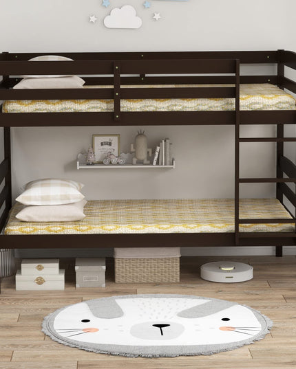 Giantex Bunk Bed, Solid Wood Detachable Bed Frame with High Guardrails & Integrated Ladder