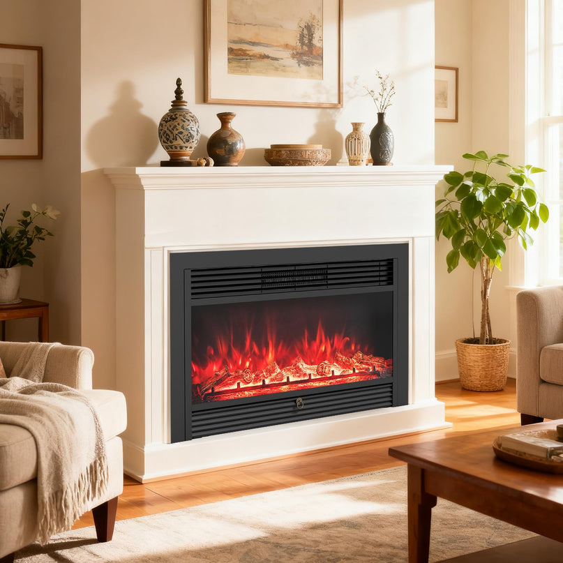 Giantex 36" Electric Fireplace Insert with Remote Control 2 Modes Heat & 8H Timer