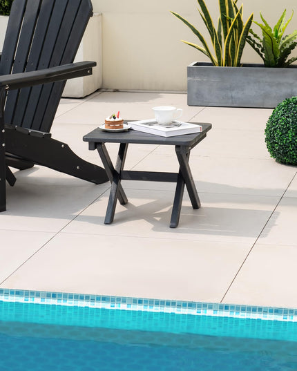 Giantex Outdoor Folding Side Table - Foldable Weather-Resistant HDPE Adirondack Table