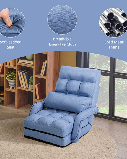 Giantex Chaise Lounge Chair Indoor Multipurpose Folding Armchair Couch Lounger