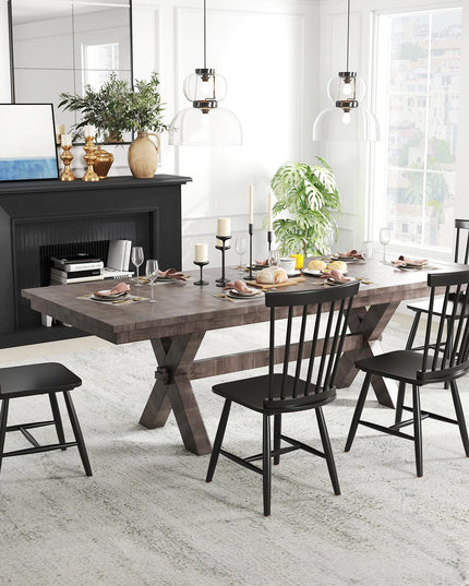 Giantex Windsor Dining Chairs Set of 2/4 Black, w/Wide Seat & Spindle Back, Max Load 400 Lbs