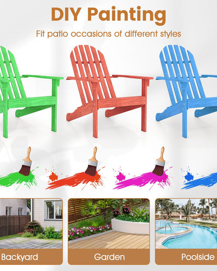 Giantex Adirondack Chair, Acacia Wood Fire Pit Chairs（1/2/4）