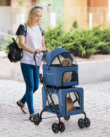 Giantex Double Dog Stroller - Pet Stroller for 2 Dogs