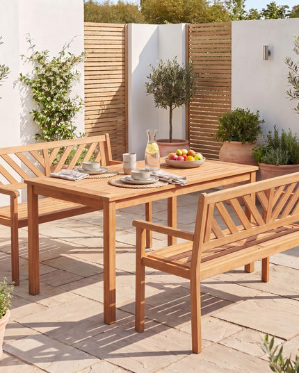 Giantex 47" Patio Acacia Wood 2-Person Outdoor Bench