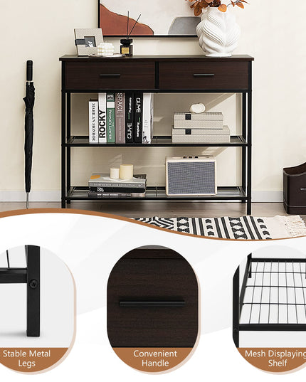 Giantex 39.5” Console Table with Storage Drawer - Entryway Table with 2 Drawers