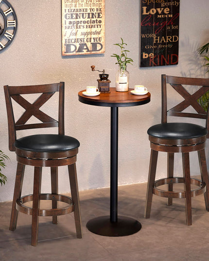 Counter Height Dining Chair, Fabric Upholstered 360 Degree Swivel, PVC Cushioned Seat, Perfect for Dining and Living Room