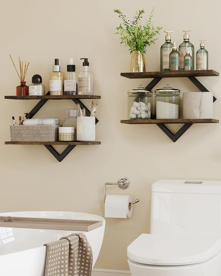 GIANTEX 2-Pack Diamond Shaped Floating Shelves for Wall