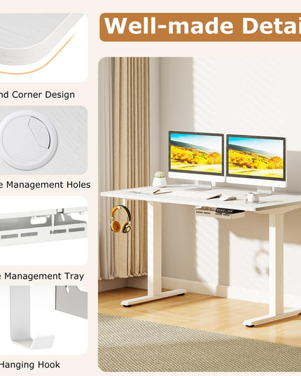 Bureau debout électrique Giantex 48" x 30" à double moteur et hauteur réglable pour le bureau à domicile