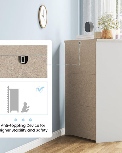 Giantex 5 Drawer Dresser Chest of Drawers - Vertical Dresser with 5 Pull-Out Drawers for Bedroom, Living Room, Entryway
