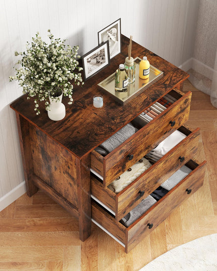 Giantex Small 3-Drawer Dresser for Bedroom - 28.5” x 18” x 26” Wide Chest of Drawers, Modern Large Nightstand