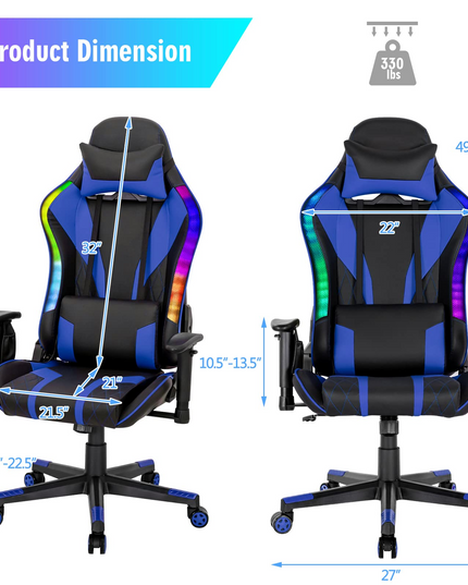 Giantex Gaming Chair with RGB LED Lights