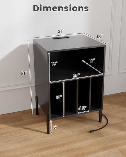 Giantex Record Player Stand with Charging Station