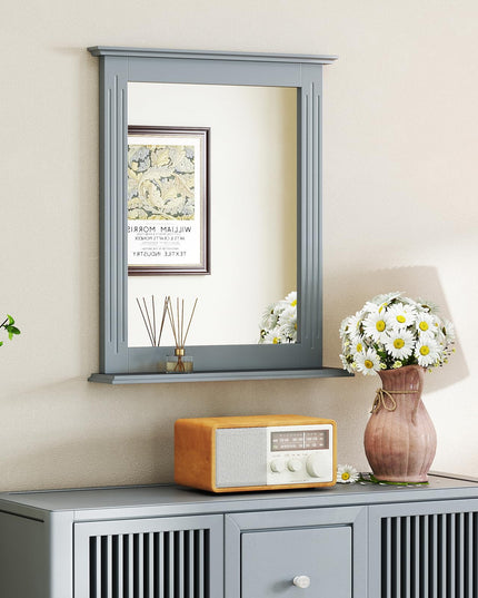 Wooden Frame Modern Rectangular Hanging Vanity Makeup Mirrors for Washroom