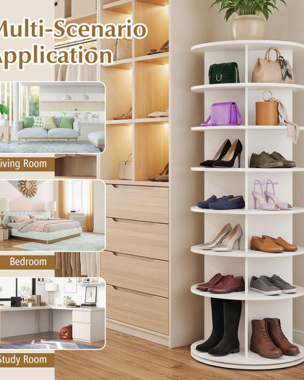 Giantex 7 Tier Rotating Shoe Rack Tower