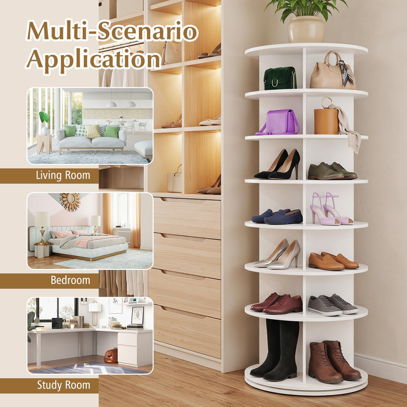 Giantex 7 Tier Rotating Shoe Rack Tower