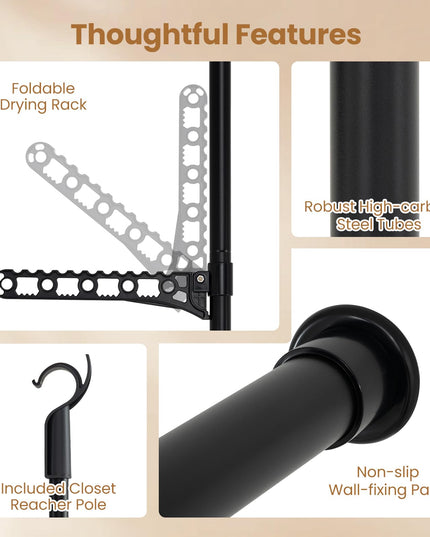 Giantex Floor to Ceiling Clothes Rack for Bedroom
