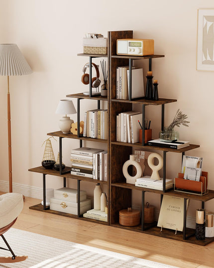 Giantex 62" Tall Ladder Corner Bookcase | Stable Metal Support