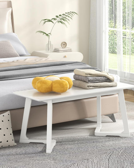 Giantex Set of 1/2 Entryway Bench, 42” Long Dining Bench with Rubber Wood Triangular Legs