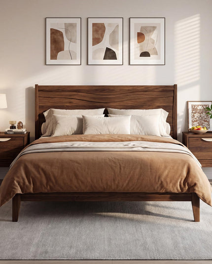 Giantex Night Stand with Storage Mid Century Modern Wood Bedside Table(1/2)