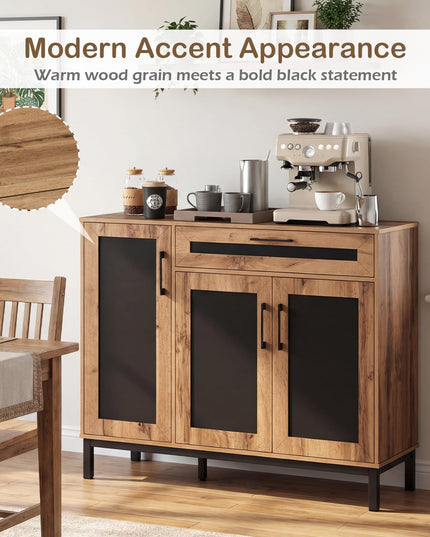 Giantex 48" Buffet Cabinet with Storage | 3-Door Large Farmhouse Sideboard with Drawer