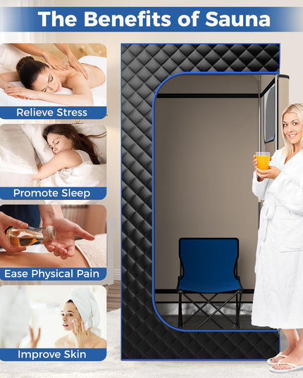 Giantex Portable Steam Sauna, Full Body Sauna Box with 3L Steam Generator, Remote Control