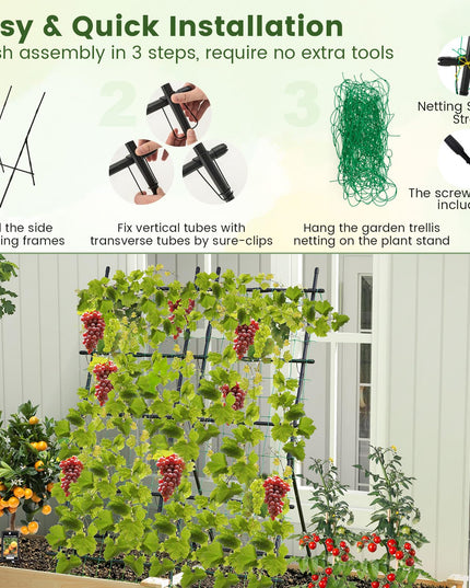 Giantex Cucumber Trellis, Trellis for Climbing Plants Outdoor