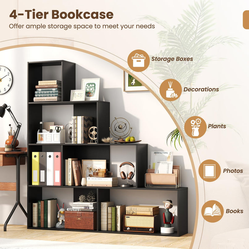 Giantex 6 Cube Geometric Bookshelf with Cubes for Living Room