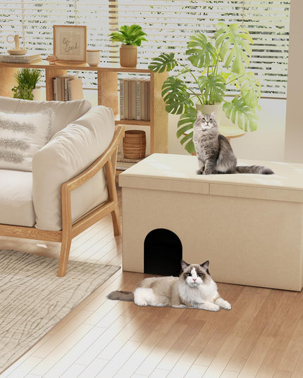 Giantex Cat Litter Box Enclosure - Hidden Cat Litter Box Furniture Ottoman