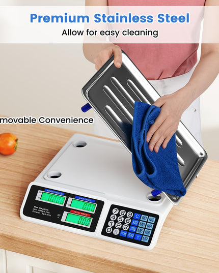Giantex Rechargeable Commercial Price Computing Scale 66 lb/30 kg with Dual LCD Display