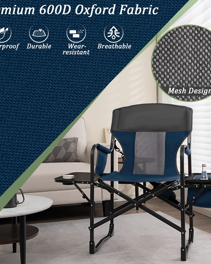 Giantex Directors Chair, Folding Chair with Side Table