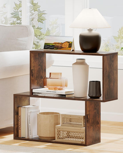 Giantex 3-Tier Bookshelf | Geometric Bookcase Side Table with Open Storage