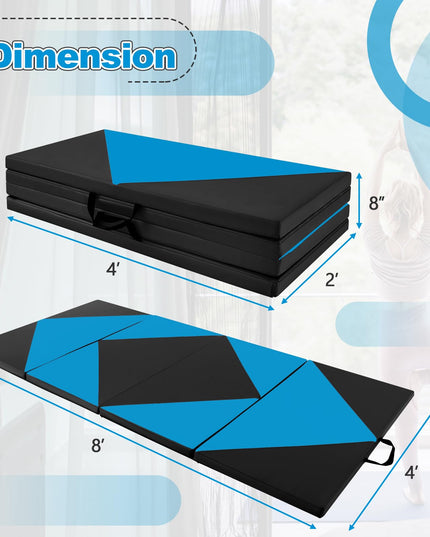 Giantex 4'x8'x2 Gymnastics Mat, Folding Anti-Tear Gymnastics Panel Mats