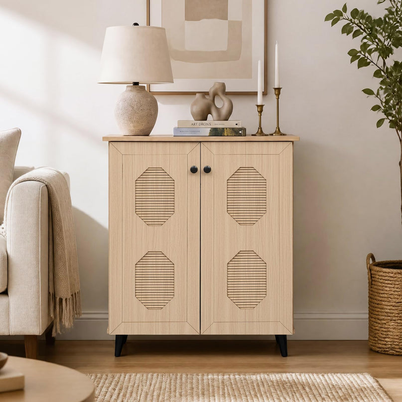 GIANTEX Geometric Shoe Cabinet with 2/3 Doors for Entryway