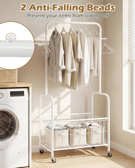 Giantex 35" Clothes Rack with Storage Basket