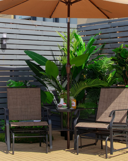 Chaises planeur d'extérieur Giantex avec table et trou pour parasol