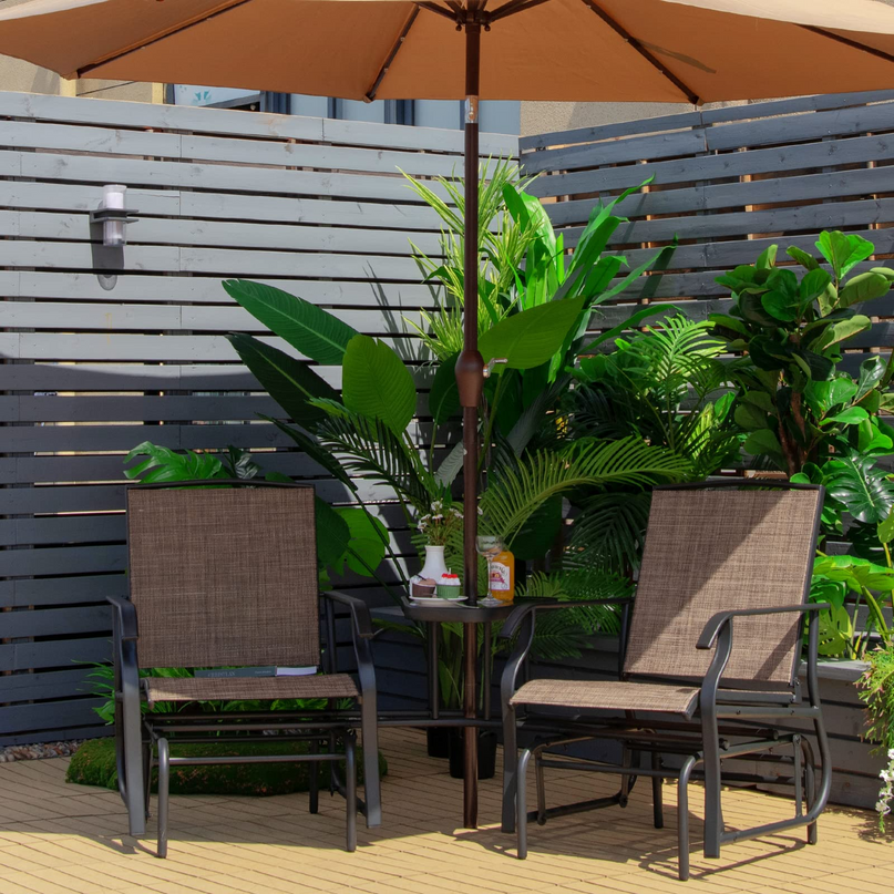 Chaises planeur d'extérieur Giantex avec table et trou pour parasol