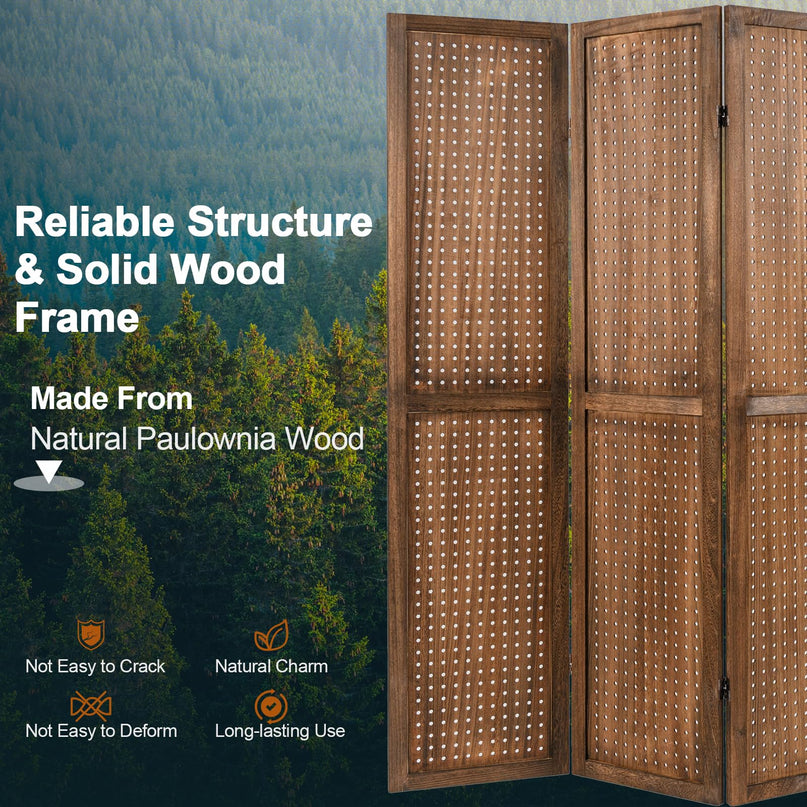 Giantex 4/6 Panel Pegboard Display & Room Divider, 5.6FT Folding Pegboard Stand for Crafting Show Jewelry Retail