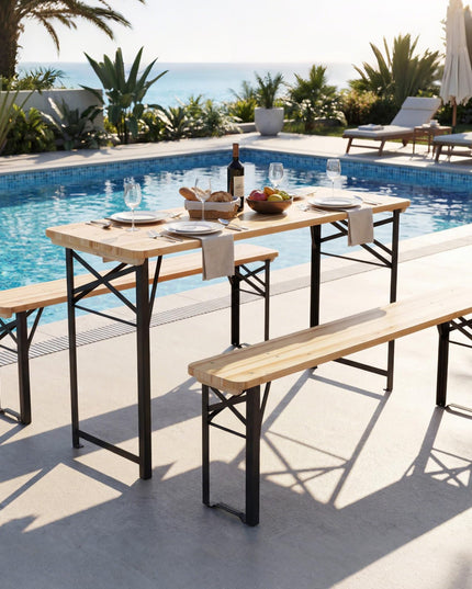 Giantex 3-Piece Folding Picnic Table with Benches Set for 4 (47")