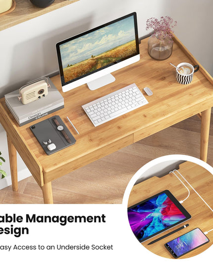39.5" Bamboo Home Office Desk - Giantex
